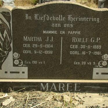 MAREE Roelf G.P. 1889-1961 &amp; Martha J.J. 1904-1998