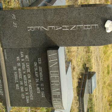 MERWE Ebenhaezer, van der nee ODENDAAL 1922-1979