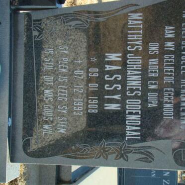 MASSYN Matthys Johannes Odendaal 1908-1993