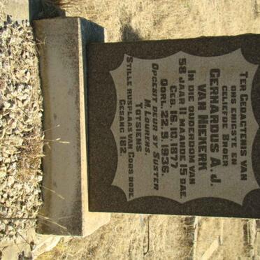 NIEKERK Gerhardus A.J., van 1877-1936