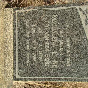 NEL Magdalena C. nee VAN DEN BERG 1878-1958