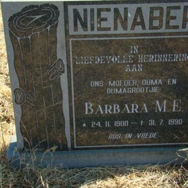 NIENABER Barbara M.E. 1900-1990