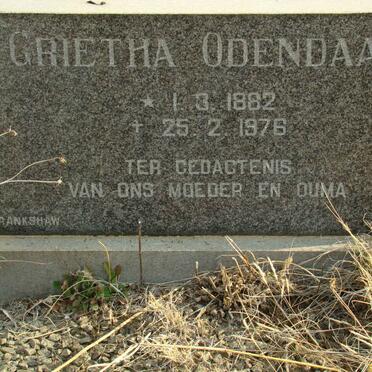 ODENDAAL Grietha 1882-1976