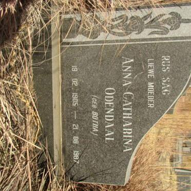 ODENDAAL Anna Catharina nee BOTHA 1905-1987