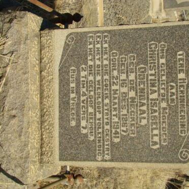 ODENDAAL Christina Isabella nee DE NECKER 1867-1941