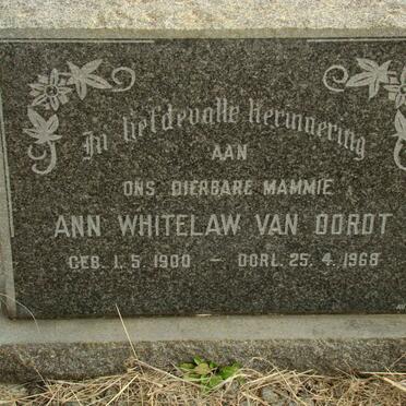 OORDT Ann Whitelaw, van 1900-1968