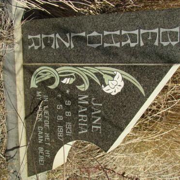 OBERHOLZER Jane Maria  1931-1987