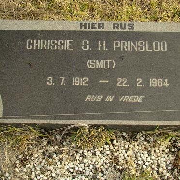 PRINSLOO Chrissie S.H. nee SMIT 1912-1964