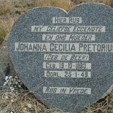 PRETORIUS Johanna Cecilia nee DE BEER 1883-1949