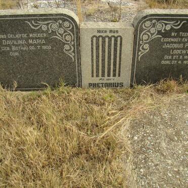 PRETORIUS Jacobus Petrus Lodewyk 1892-1958 &amp; Davilina Maria BOTHA 1900-