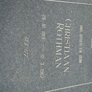 ROTHMAN Christiaan 1913-1987