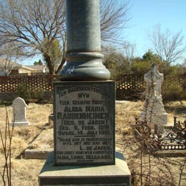 RAUBENHEIMER Alida Maria nee DE JAGER 1891-1918