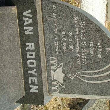 ROOYEN Sarah Susanna, van voorheen BOTHA nee KOEN 1904-1984