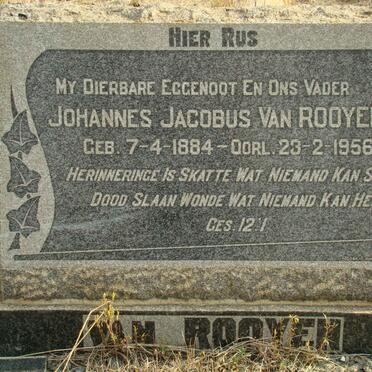 ROOYEN Johannes Jacobus, van 1884-1956