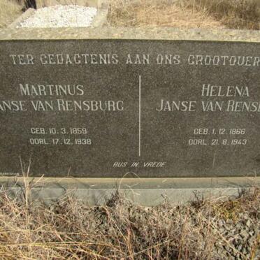 RENSBURG Martinus, Janse van 1859-1938 &amp; Helena 1866-1943