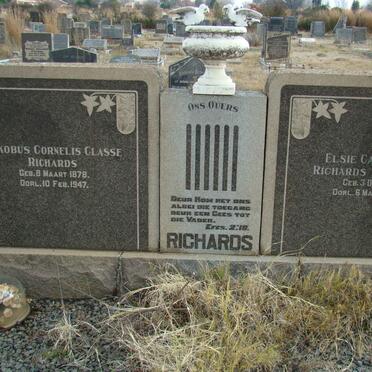 RICHARDS Jakobus Cornelis Classe 1878-1947 &amp; Elsie Catharina MOOLMAN 1891-1969