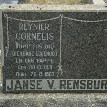 RENSBURG Reynier Cornelis, Janse van 1910-1967