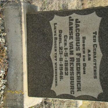 RENSBURG Jacobus Frederick, Janse van 1882-1946