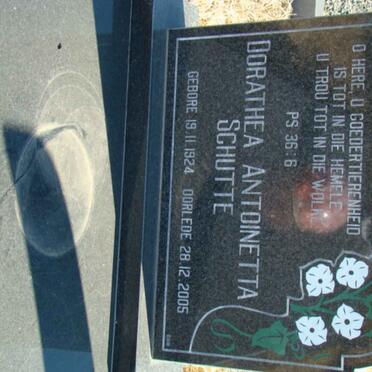 SCHUTTE Dorathea Antoinetta 1924-2005