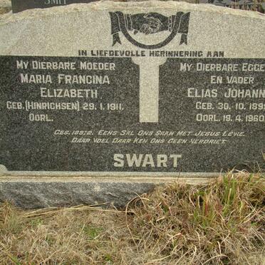 SWART Elias Johannes 1899-1960 &amp; Maria Francina Elizabeth HINRICHSEN 1911-