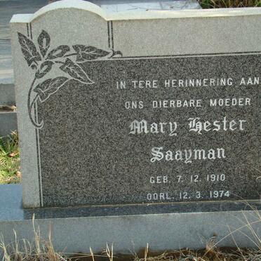 SAAYMAN Mary Hester 1910-1974