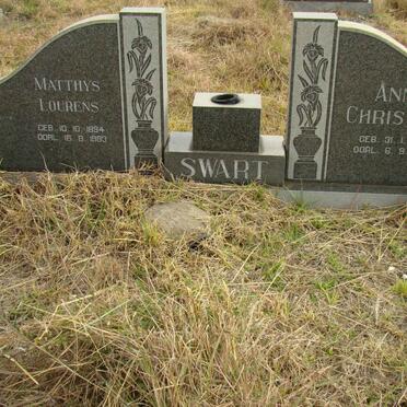 SWART Matthys Lourens 1894-1983 &amp; Anna Christina 1894-1975