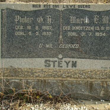 STEYN Pieter G.H. 1867-1952 &amp; Maria E.M. KNOETZEN 1871-1954