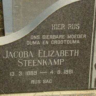 STEENKAMP Jacoba Elizabeth 1889-1981
