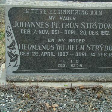 STRŸDOM Johannes Petrus 1851-1912 :: STRYDOM Hermanus Wilhelm 1887-1912