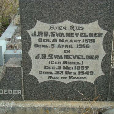 SWANEVELDER J.P.G. 1881-1966 &amp; J.H. KRIEL 1887-1949