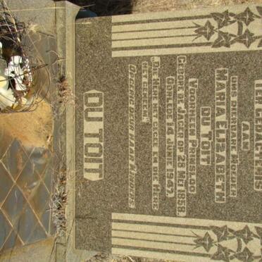 TOIT Maria Elizabeth, du formerly PRINSLOO nee DE JAGER 1858-1947