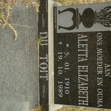 TOIT Aletta ELizabeth, du 1910-1989
