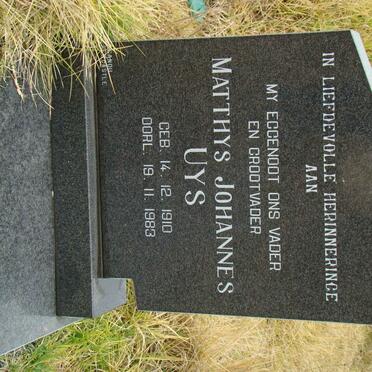 UYS Matthys Johannes 1910-1983