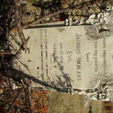 UYS Jacobus Nicolaas 1888-1927
