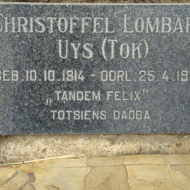UYS Christoffel Lombard 1913-1972