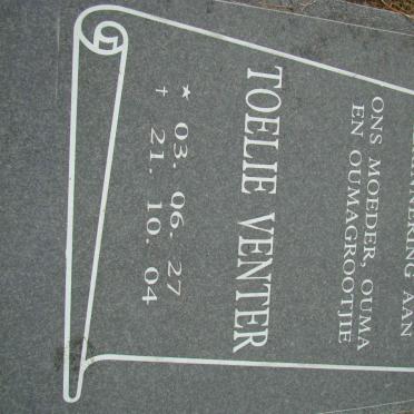 VENTER Toelie 1927-2004