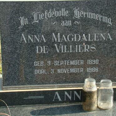 VILLIERS Anna Magdalena, de 1890-1986