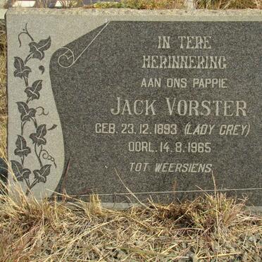VORSTER Jack 1893-1965