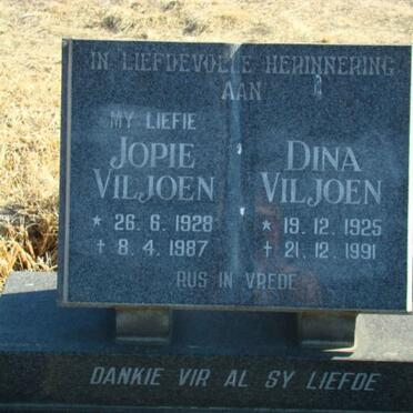 VILJOEN Jopie 1928-1987 &amp; Dina 1925-1991