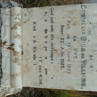 VILLIERS Cornelia Dina, de nee UYS 1853-1925