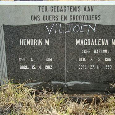 VILJOEN Hendrik M.1914-1982 &amp; Magdalena M. BASSON 1918-1983