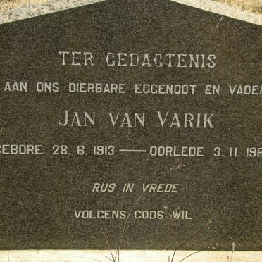 VARIK Jan, van 1913-1962