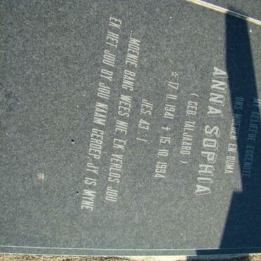 WILKINSON Anna Sophia nee TALJAARD 1941-1994