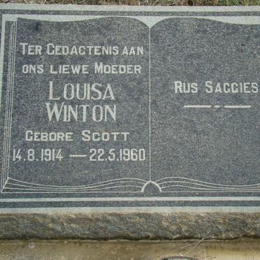 WINTON  Louisa nee SCOTT 1914-1960