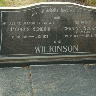 WILKINSON Jacobus Hendrik 1895-1973 &amp; Ignasina Susanna NELSON 1901-1981
