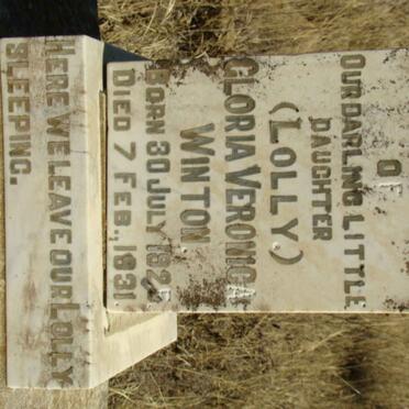 WINTON Gloria Veronica  1925-1931