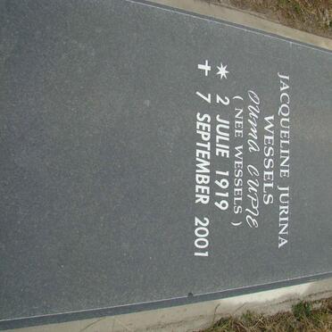 WESSELS Jacqueline Jurina nee WESSELS 1919-2001