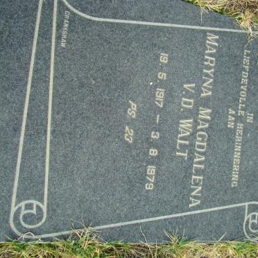 WALT Maryna Magdalena, v.d. 1917-1979