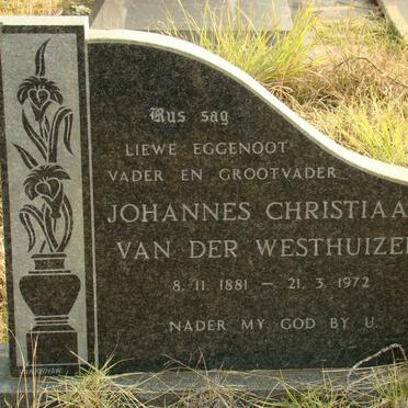 WESTHUIZEN Johannes Christiaan, van der 1881-1972 &amp; Jacoba Johanna BOTHA formerly V.D. WESTHUIZEN nee PRINGLE 1903-1980 