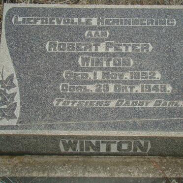 WINTON Robert Peter 1892-1949
